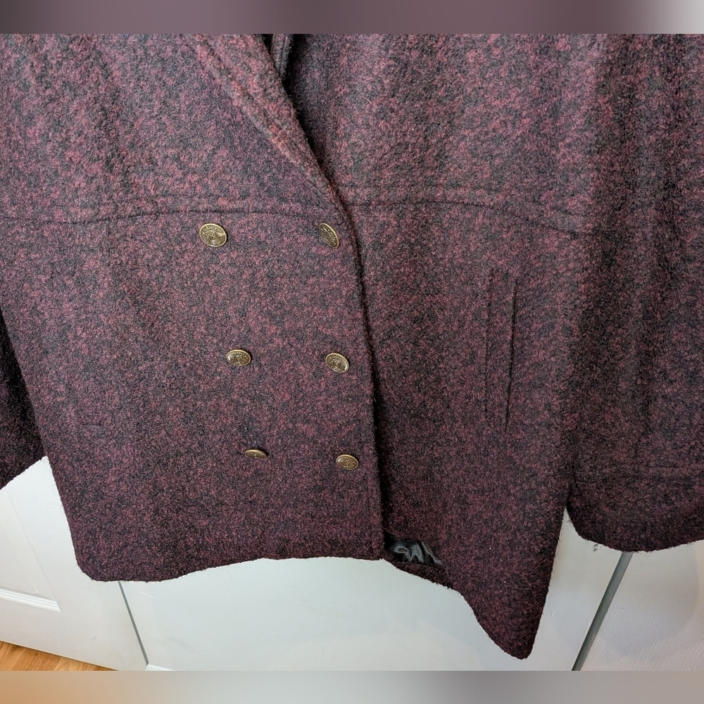 PENNINGTONS Plus Size Winter Women Coat Size 4X Purple And Black Buttons Closure - Picture 3 of 13